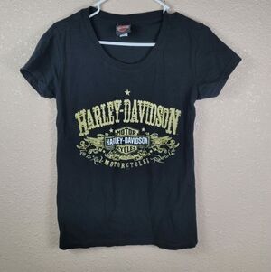 Harley Davidson Woman's Tee Shirt Black Sz M